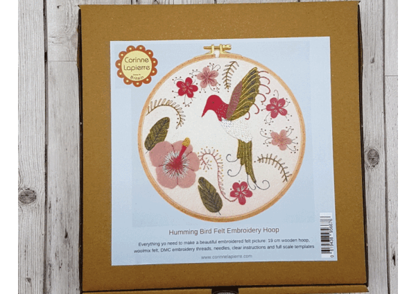 Hummingbird Felt Embroidery Hoop Kit