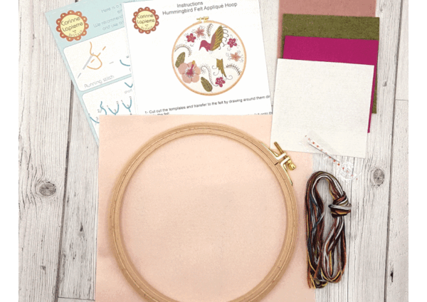 Hummingbird Felt Embroidery Hoop Kit