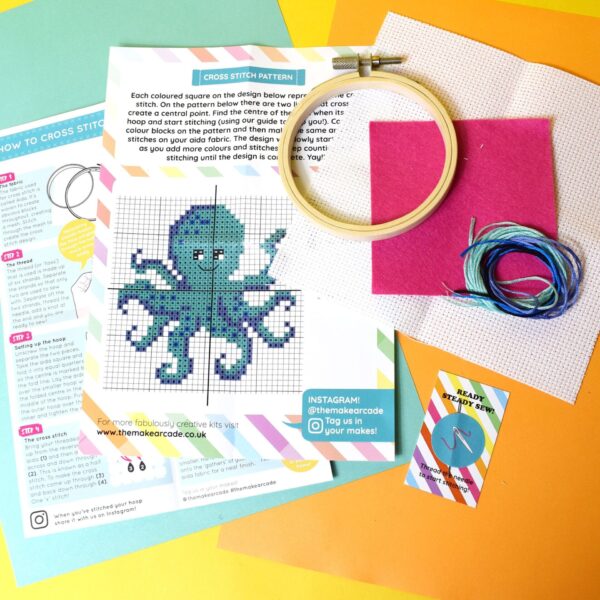 OCTOPUS MINI CROSS STITCH KIT 3